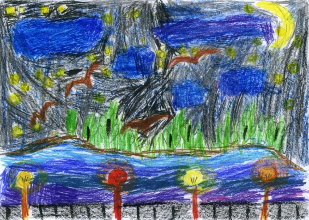 «Ночь на набережной». Виктория Куприянова, 7 лет.
