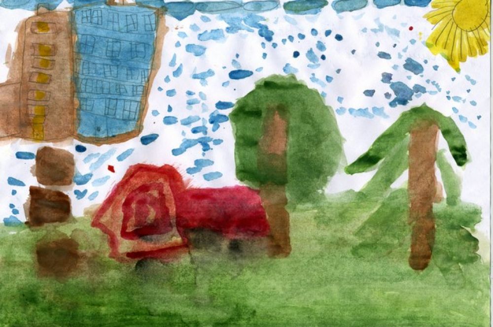 «Летний дождь». Адия Аутолипова, 6 лет.