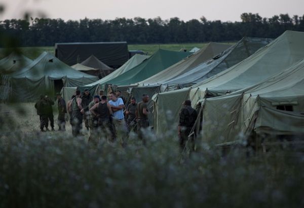 Лагерь украинских военных на территории России