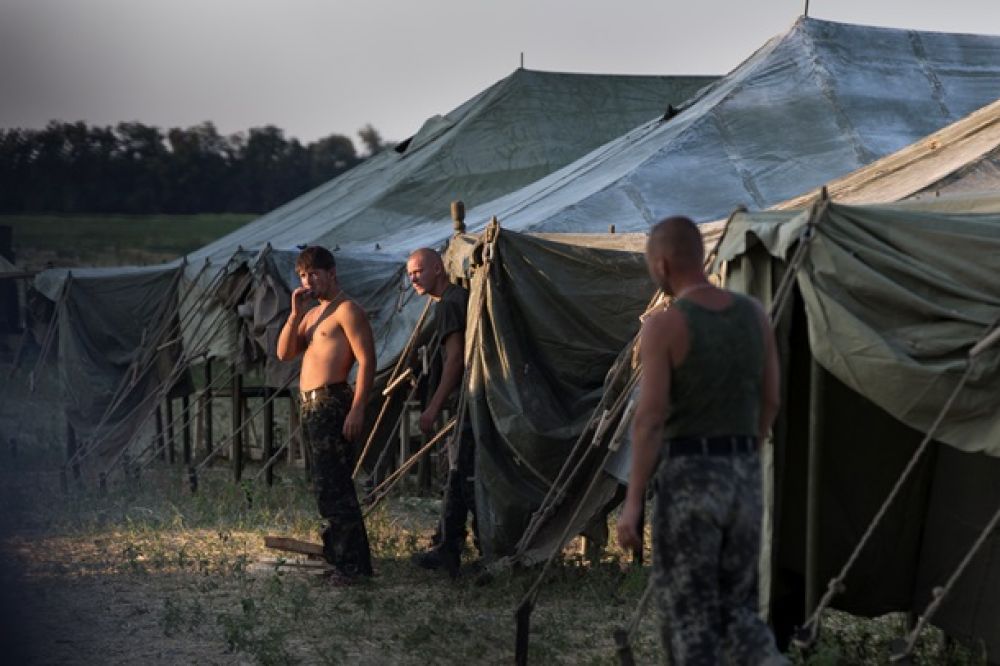 Лагерь украинских военных на территории России