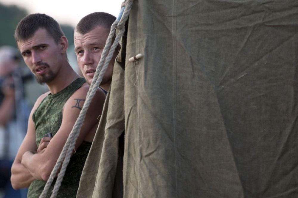 Лагерь украинских военных на территории России