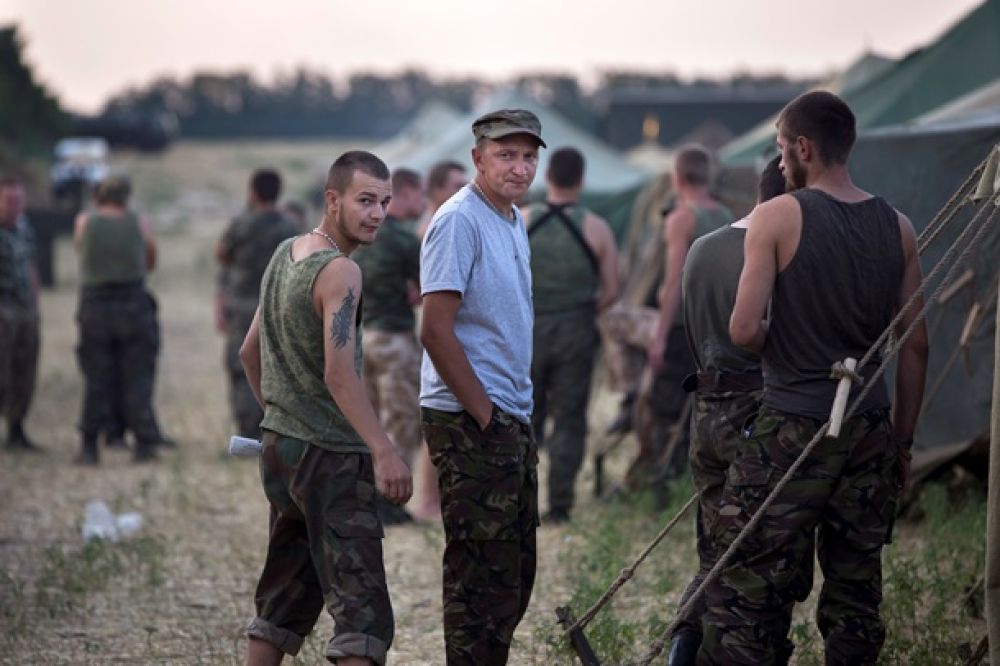Лагерь украинских военных на территории России