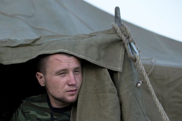 Лагерь украинских военных на территории России