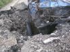 Автомобиль ВАЗ после падения минометного снаряда
