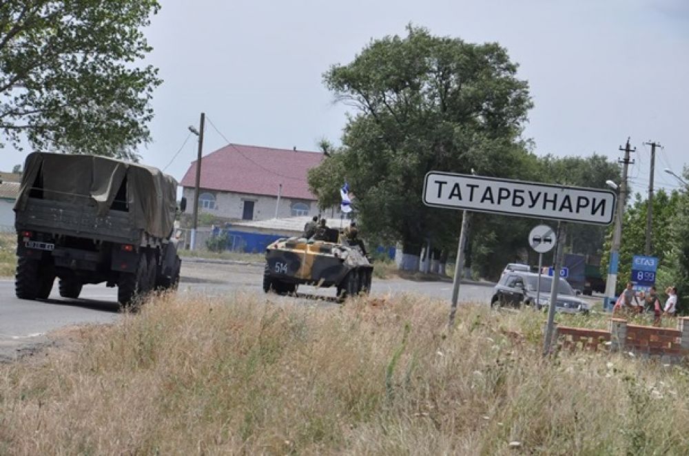Учения морской пехоты и танковых войск на военном полигоне вблизи Болграда