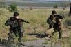 Учения морской пехоты и танковых войск на военном полигоне вблизи Болграда