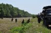 Учения морской пехоты и танковых войск на военном полигоне вблизи Болграда