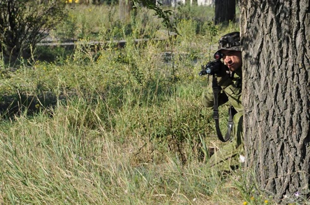 Учения морской пехоты и танковых войск на военном полигоне вблизи Болграда