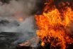 Горящие покрышки и палатки активистов на Майдане Незалежности