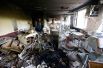 Пострадавший в результате бомбёжек дом в Донецке.