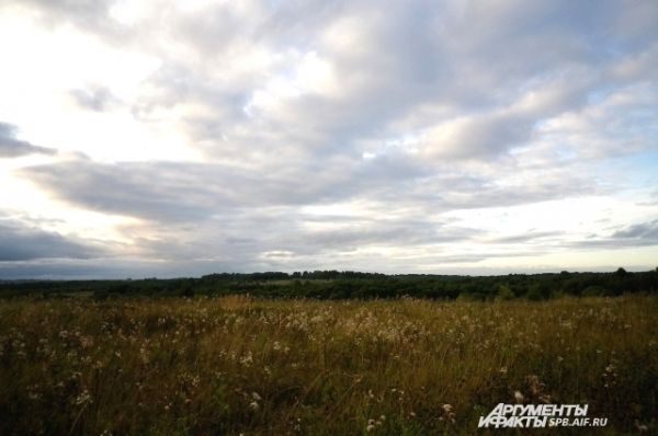 Слепневский холм теряется среди полей. 