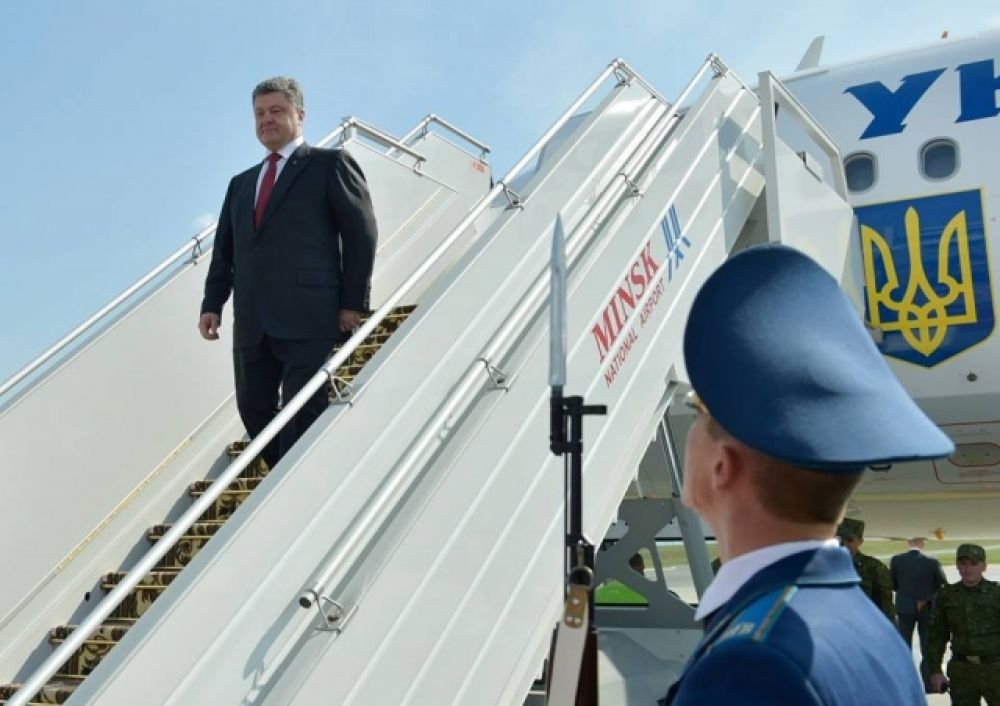 Президент Украины Петр Порошенко прибыл в Минск