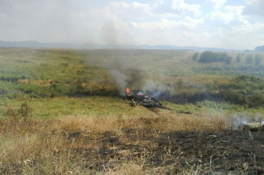 Уничтоженная бронетехника боевиков
