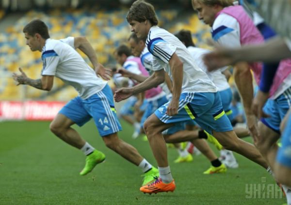 Тренировка сборной Украины по футболу перед матчем со сборной Молдовы в Киеве