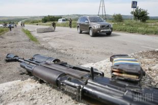 Блокпост украинских силовиков на Донбассе