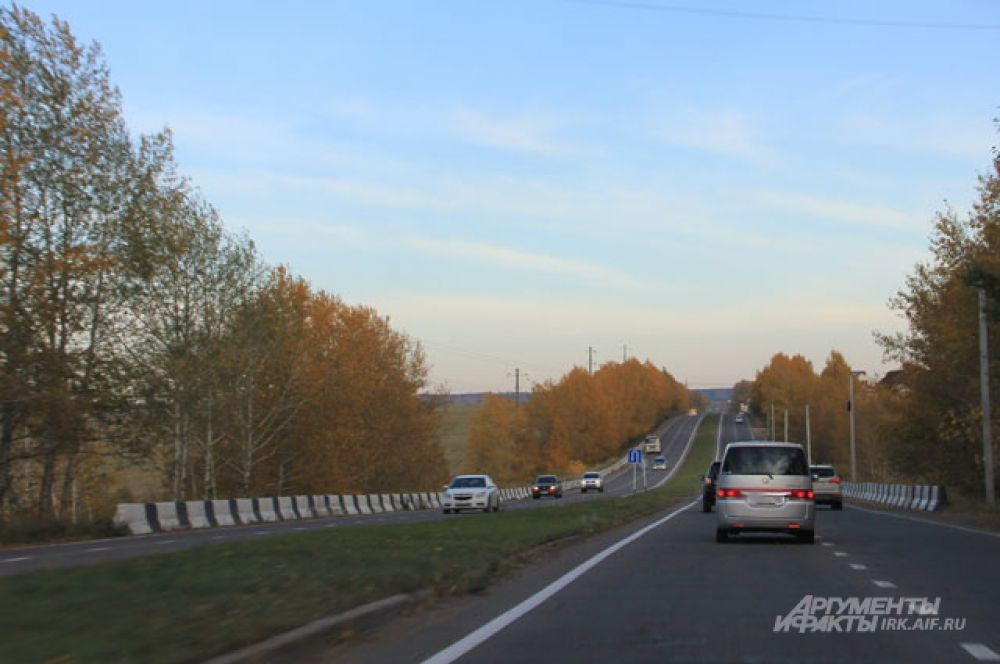 Трасса Иркутск-Листвянка.