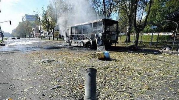 Как обстреляли школу в Донецке