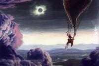 Репродукция картины «Менделеев на воздушном шаре во время солнечного затмения». 1960 год. Автор — доктор технических наук, профессор Георгий Покровский.