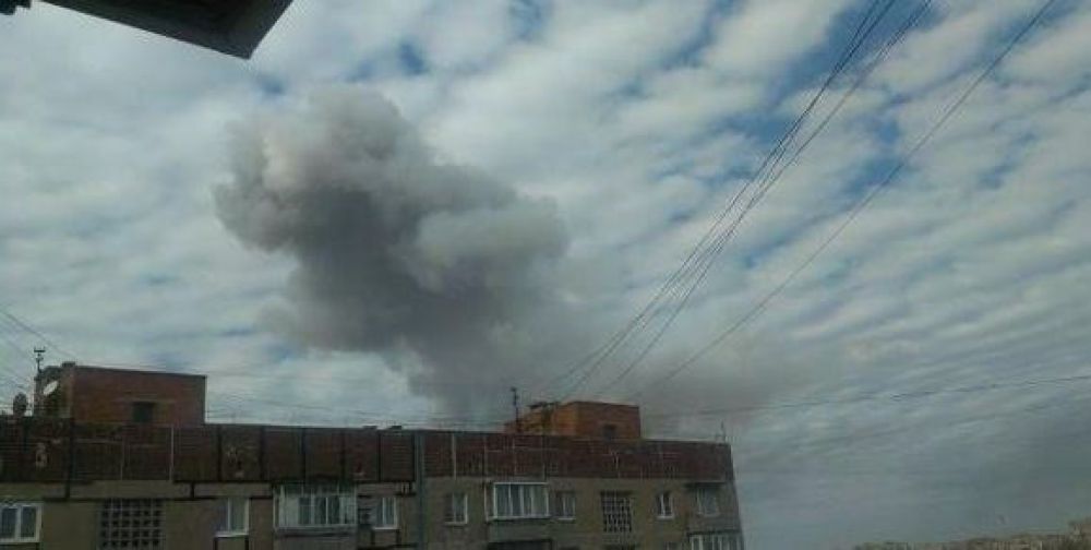 Взрыв на химзаводе в Донецке