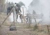 Тренировка военных и добровольцев на Марусином полигоне