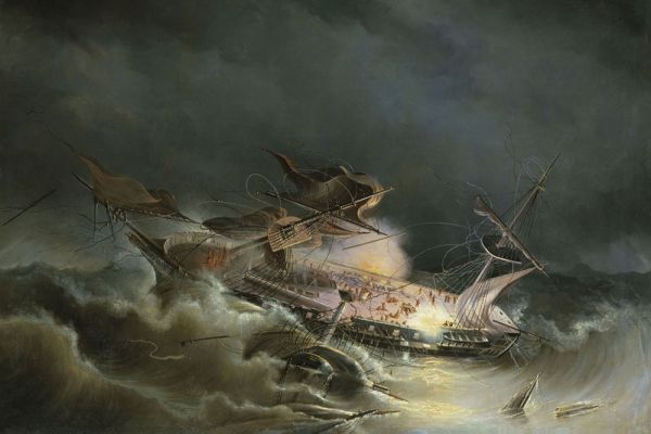 «Ингерманланд» — парусный 74-пушечный линейный корабль Балтийского флота России можно причислить к легендам. Но не за боевые заслуги, а мизерные сроки жизни. Судну было суждено погибнуть после 4 месяцев плавания. Его спустили на воду в мае 1842 года, а уже в августе по пути в районе Норвегии из-за ошибки счисления и сильнейшего шторма «Ингерманланд» выскочил на камни и разбился. Погибли 329 человек, спаслось – 509. Это был роскошный корабль водоизмещением 3000 тонн, с 74 пушками на борту.