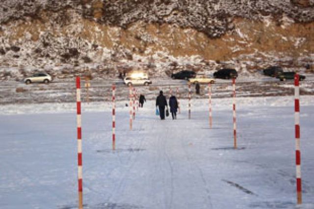 Ледовый переход в Киренске.