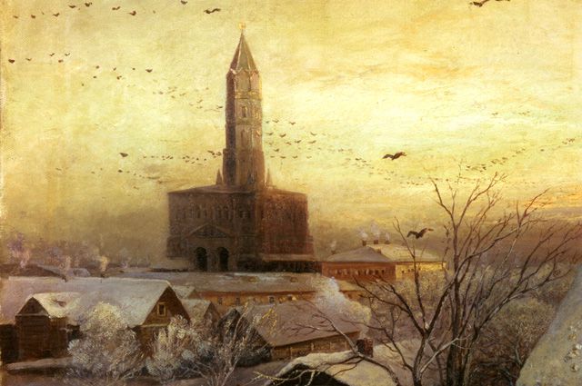 Картина Саврасова «Сухарева башня». 