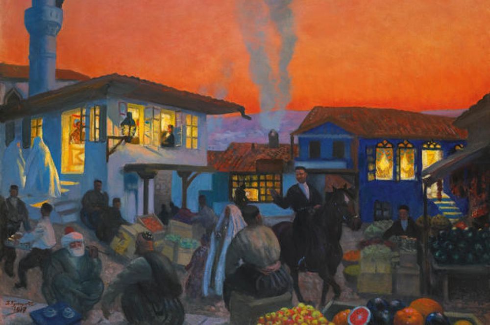 Главным лотом Sotheby’s стала картина «Бахчисарай» Кустодиева. До торгов она хранилась в частной коллекции. С молотка полотно ушло за 2 млн долларов, несмотря на то, что оценено оно было почти в два раза дороже.
