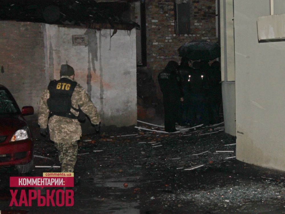 Последствия взрыва на улице Рымарской в Харькове