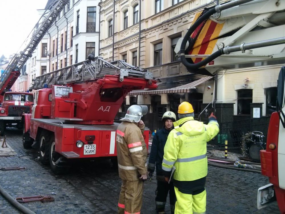 В центральной части Киева горел ресторан