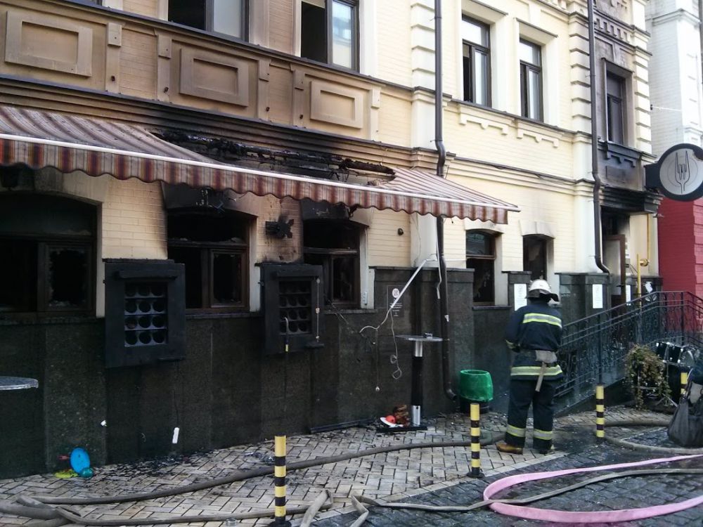 В центральной части Киева горел ресторан