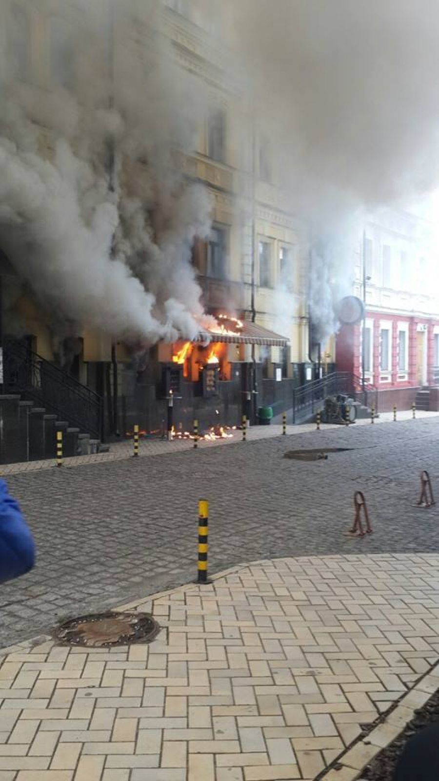 В центральной части Киева горел ресторан