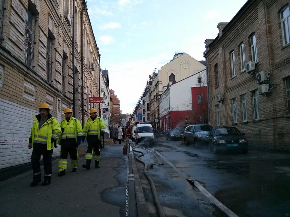 В центральной части Киева горел ресторан