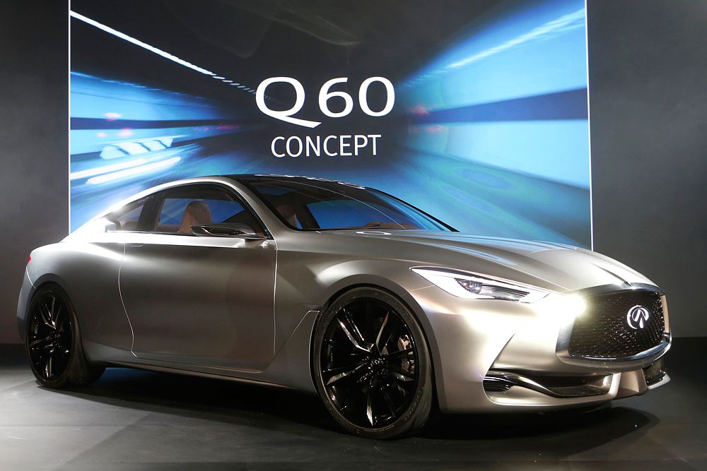 О новом спорткупе Inifiniti Q60 практически ничего не известно. Компания распространила единственный тизер, судя по которому дизайн новинки выполнен в той же стилистике, что и показанный ранее концепт Q80 Inspiration. По слухам, машину оснастят мотором V6 серии VQ мощностью 368 л. с., а «заряженная» версия Eau Rouge получит либо наддувный V6, либо атмосферный V8.