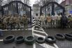 Протест бойцов батальона «Айдар» под Министерством обороны