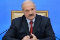 Президент Белоруссии Александр Лукашенко во время пресс-конференции для представителей белорусских и зарубежных СМИ.