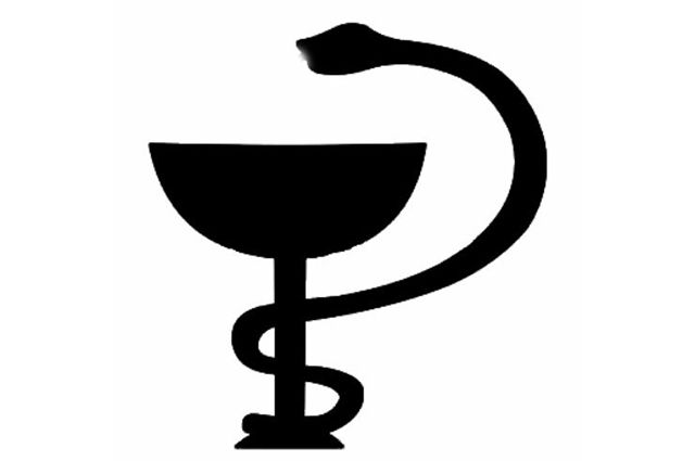Символ медицины - змея и кубок.