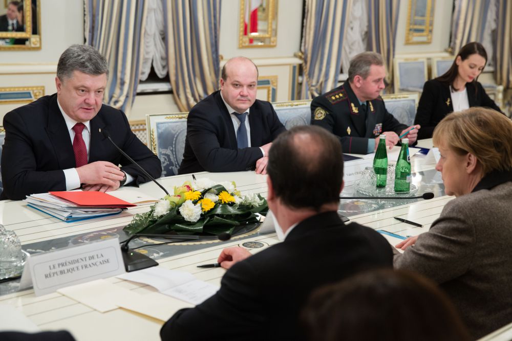 Встреча Порошенко, Олланда и Меркель в Киеве