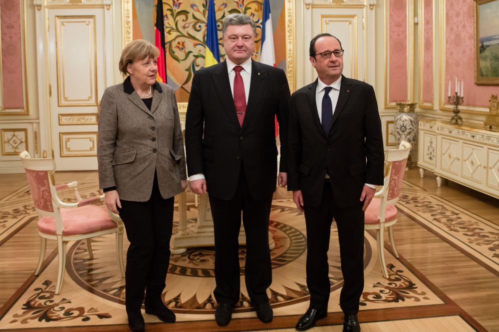Встреча Порошенко, Олланда и Меркель в Киеве