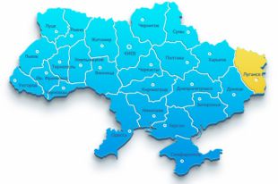 Луганская область на карте Украины