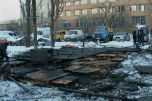 Пожар на пункте обогрева