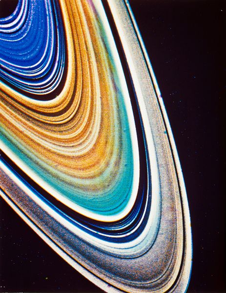 Кольцевая система Сатурна, сфотографированная зондом «Вояджер-2» в 1981 году.