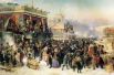 Константин Маковский, «Народное гулянье во время Масленицы на Адмиралтейской площади в Петербурге». 1869