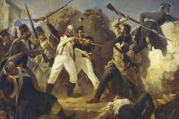 Подвиг гренадера лейб-гвардии Финляндского полка Леонтия Коренного в битве под Лейпцигом 1813 года. П. Бабаев.