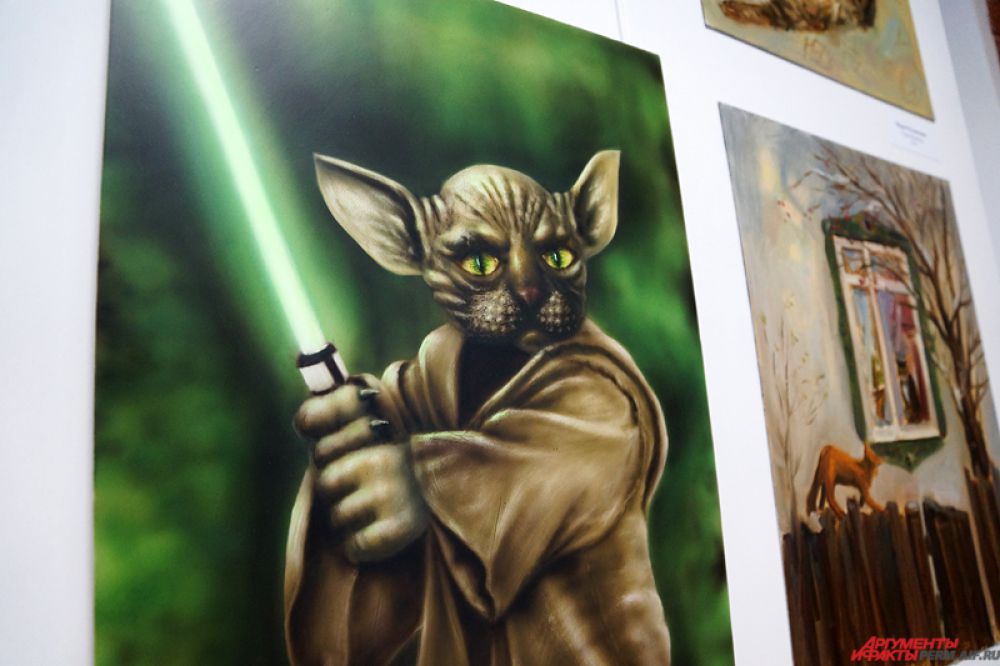 Юрий Щелконогов "Лысый кот (сфинкс) в образе мастера Yoda" (2015 год)