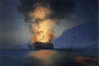Картина Ивана Айвазовского «Взрыв корабля».