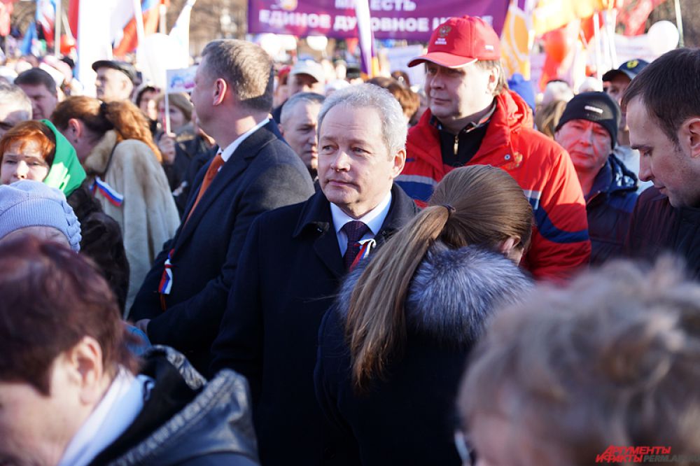 Посетил митинг и губернатор Пермского края Виктор Басаргин.