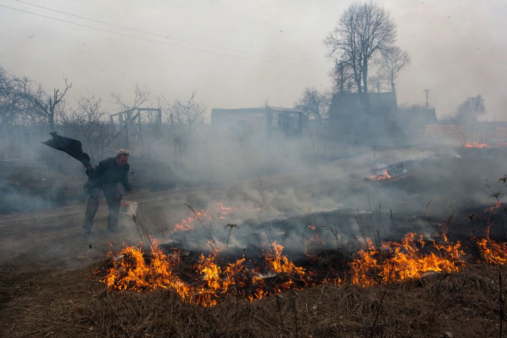 Пожар в Ново-Николаевском Выгоничского района. 21 марта.