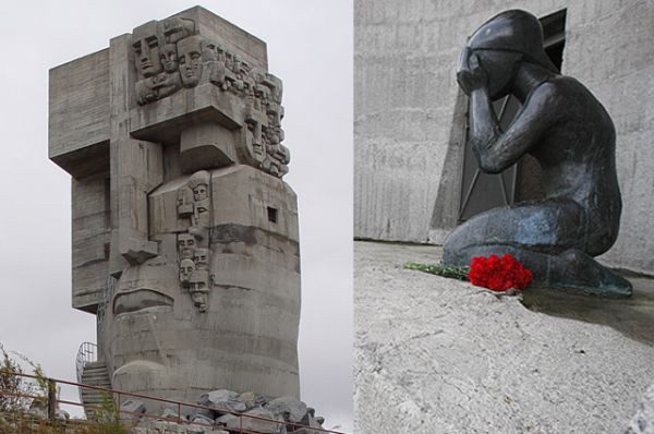 «Маска скорби» - монумент, посвященный памяти жертв политических репрессий. Он был открыт 12 июня 1996 года в Магадане. Высота центральной части мемориала – 15 метров. Это лицо человека, у которого из левого глаза текут слезы-маски. Правый глаз представляет собой окно-решетку. На другой стороне скульптуры – плачущая женщина. Внутри мемориала находится копия типичной тюремной камеры.