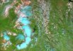 Снимок сенсором MODIS (cпутники Terra/Aqua), дата 09.07.2002. Пространственное разрешение 500 м/пиксел, синтез в псевдонатуральных цветах. Вид грозового фронта на подходе к г. Пермь.